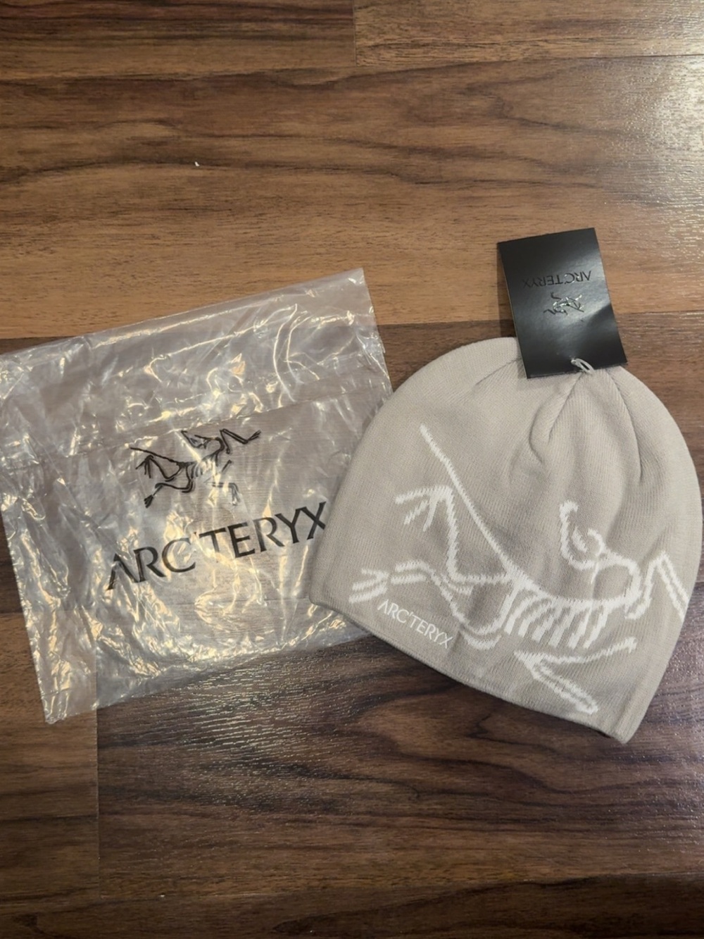 Arc'teryx Light Gray Beanie with White Logo